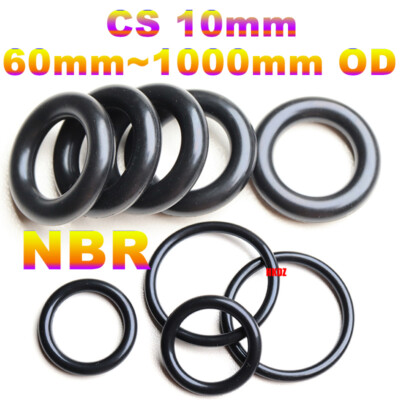 Metrisch Nitril Gummi Dichtringe NBR O Ringdichtung 10mm Querschnit 60~1000mm OD