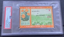 1935 ALABAMA STANFORD ROSE BOWL COLLEGE FOOTBALL GAME TICKET STUB PSA 5 EX green