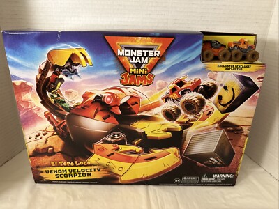 Monster Jam Mini Jam El Toro Loco Venom Velocity Scorpion With 2 Monster Trucks