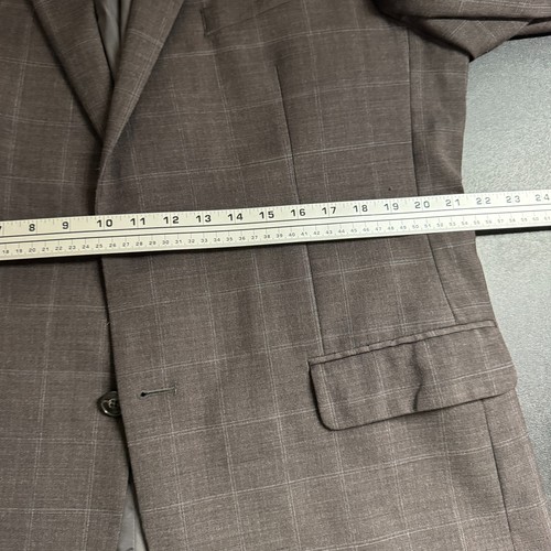 Jos A Bank Uomo 46L Blazer Marrone Check Cappotto Sportivo Giacca Lana - Foto 8 di 12
