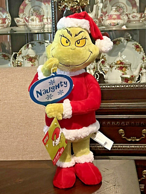 GEMMY Dr. Seuss Grinch Christmas Indoor Holiday Greeter Naughty & Nice Sign 19''