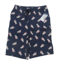 Polo Ralph Lauren Men's Navy All Over USA Flag Patriot Bear Jersey Sleep Shorts