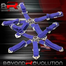 Universal 2" 5 Point Camlock Harness Quick Release Seat Belt Blue Lock Set of 2