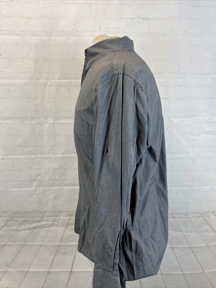 Camisa de vestir Valentino para hombre gris negra a cuadros de algodón 15,5 - 32/33 $395 Foto 4 de 4