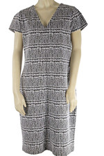 Michael Kors Black White Plaid Pencil Midi Dress Size XL