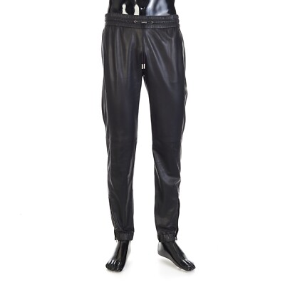 SAINT LAURENT 3300$ Leather Sweatpants - Black, Nappa Leather SAINT LAURENT 3300$ Leather Sweatpants - Black, Nappa Leather