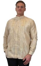 Handmade Barong Tagalog for Men - Organza Pina Style with Chinese Collar
