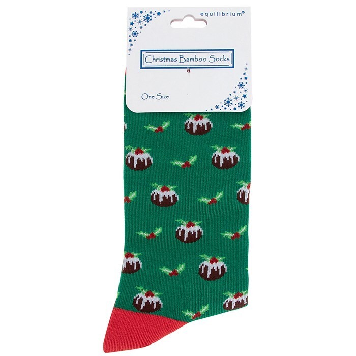 Christmas Pudding Bamboo Men’s One Size Socks, Secret Santa Gifts 324980