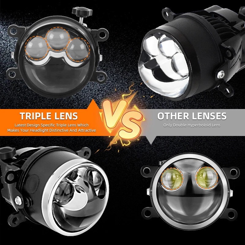 3.0'' Bi LED Fog Lights Projector Len Hi-Lo 110W 50000LM H11 HID LED Retrofit - Image 4 of 4