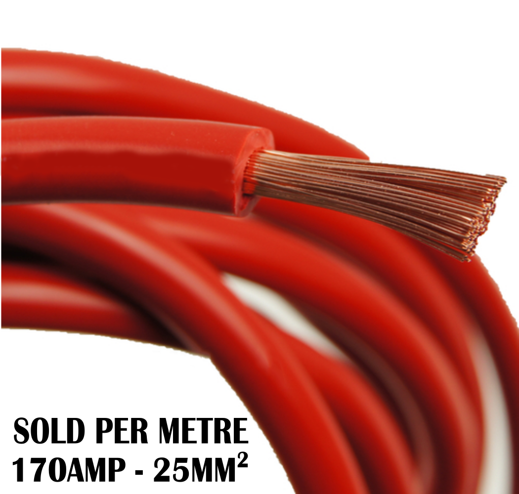 1 Metre 170 Amp Battery Cable Broken Wiring Loom Starter Motor Red  Live + Cable
