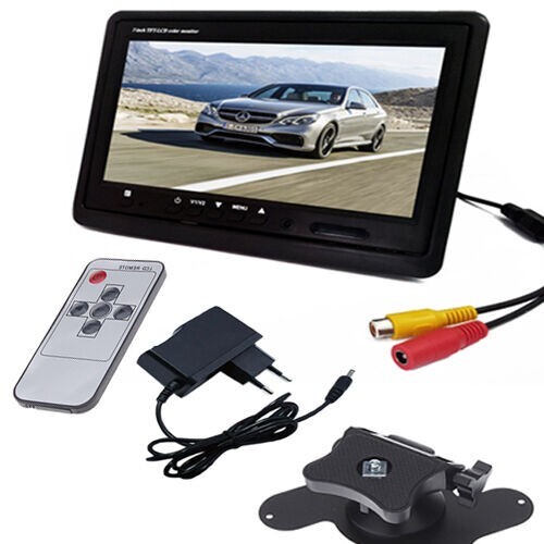 MONITOR LCD 7" POLLICI TFT AUTO CAMPER POGGIATESTA COLORI BASE REGOLABILE - Foto 5 di 5