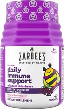 Zarbee's Elderberry Gummies Kids Vitamin C Zinc D3 Immune Support Berry Flav 42c