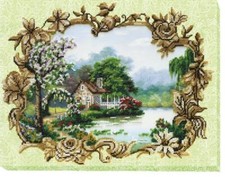 Bead embroidery kit Water surface needlework kit Art canvas beadwork pattern