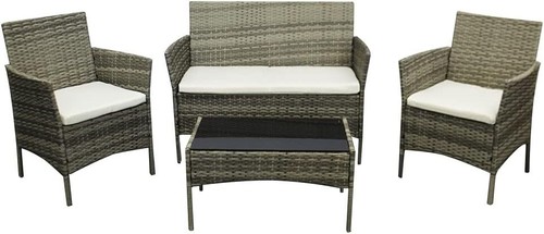 4 Piece Garden Rattan Furniture Table Chairs Sofa Wicker Outdoor Patio Set - Picture 15 of 17