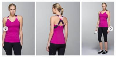 Lululemon Push Your Limits Pink Athletic Tank Top Size 4 NWT