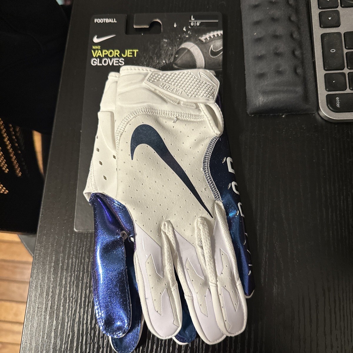 NWT Nike Vapor Jet 6.0 Football Receiver Gloves White Purple
