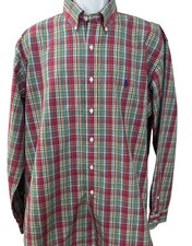 RALPH LAUREN Classic Fit Plaid Long Sleeve Button Front Shirt Men's Large