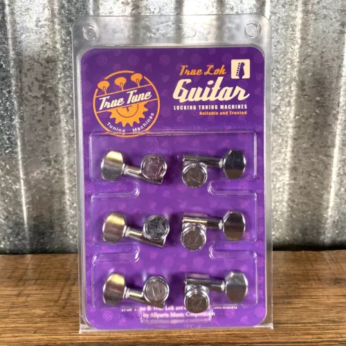 True Lok TK-7106-010 Mini Size Guitar Locking Tuners Single Pin 6 In Line Chrome