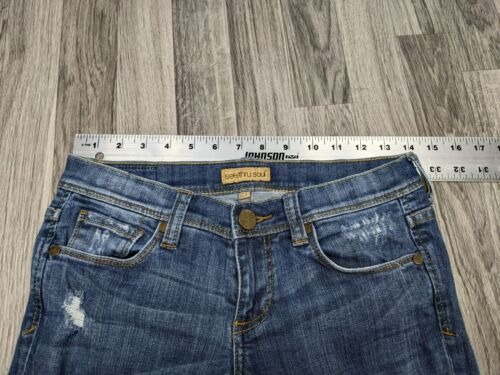 See Thru Soul Womens Size 27 Marilyn Embroidered Distressed Skinny Denim Jeans - Picture 6 of 10