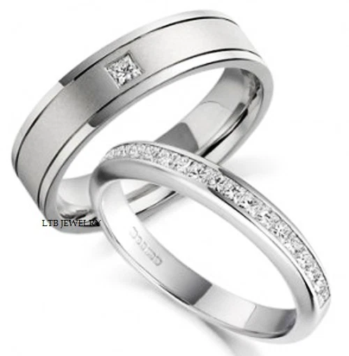 Jia 3/8 ct tw. Diamond His and Hers Matching Wedding Band Set 14K Yellow  Gold - My Trio Rings