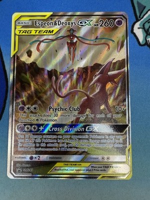 Espeon & Deoxys SM240 Alternate Alt Art Promo Tag Team Pokemon