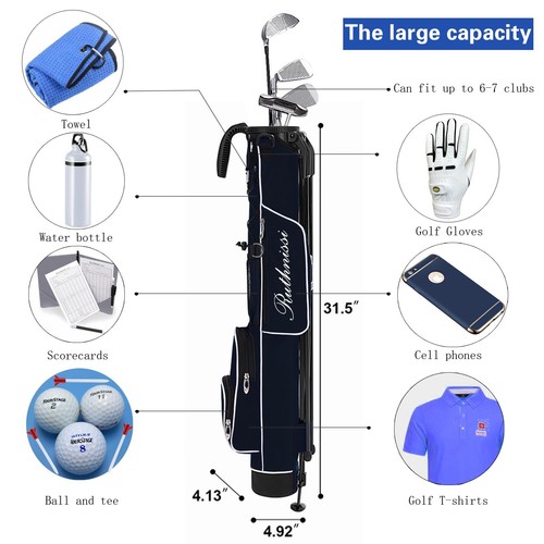 Golf Stand Bag, Lightweight Golf Easy Carry Bag with Padded Strap,Durable Pit... - Picture 4 of 6