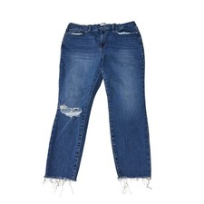 Good American Good Legs Distressed Skinny Jeans Indigo231 Size 22 W38 L26