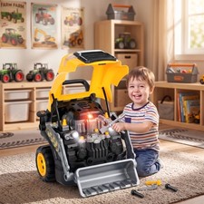 Qaba Truck Engine Toy, Kids Mechanic Set with Spray, Lights, Sounds