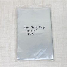 Heat Shrink Wrap Poly Bags 12 x 16 Clear Flat New Open Pack of 70 PVC 100 gauge