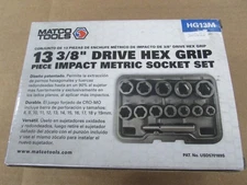 Matco Tools Hex Grip Impact Metric Socket Set 3/8” Drive 13PC MODEL HG13M *NICE*
