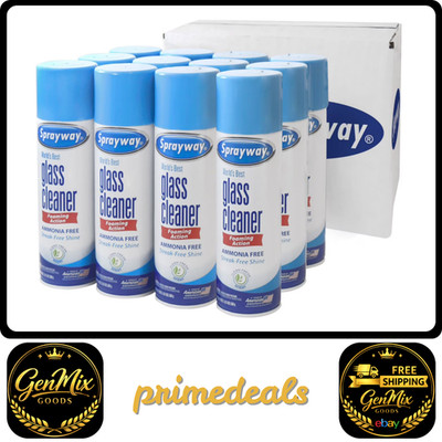 Sprayway Glass Cleaner 19 oz Streak Free Window Mirror Cleaner Choose Pack of 12