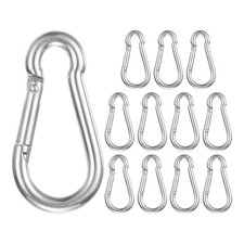 12-Pack Spring Snap Hooks, M6 2.38 Inch Stainless Steel Quick Link Snap Hooks