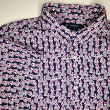 Cremieux Hula Girl Print Shirt Button Up Graphic Navy Purple Mens XL