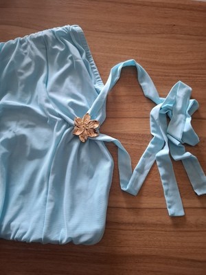 Sommerkleid, Assymetrisch, Türkis, Meshoptik, Größe L, SHEIN ungetragen