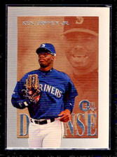 KEN GRIFFEY JR * 1996 Fleer E-MOTION XL  DEFENSE #4 of 10 * Sharp Insert