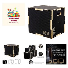 3 in 1 Non-Slip Wooden Plyo Box Plyometric Box Jumping Exercise, Multiple Sizes