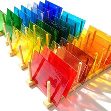 26 Stained Glass Sheets Variety Pack - 6x4" Transparent Mosaic Art Glass for DIY