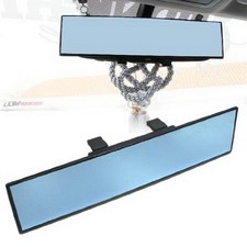 Jdm Blue Glass 300mm Wide Flat Clip On Rear View Mirror Wanti-glare Blue Tint