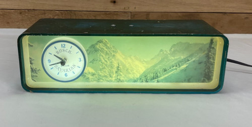 VINTAGE 1950s BUSCH BAVARIAN BEER CLOCK TESTED WORKING