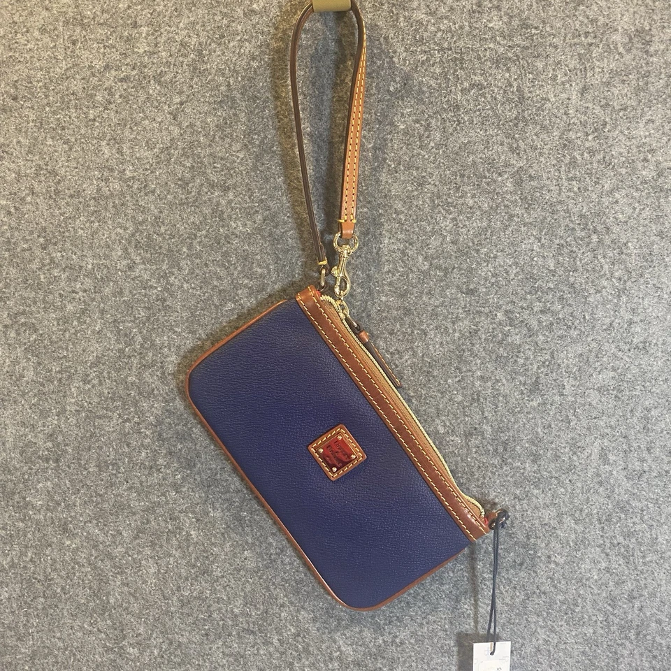 Cartera Muñequera Dooney & Bourke Grande Azul Medianoche Delgada Grano Guijarro Cuero Foto 3 de 4