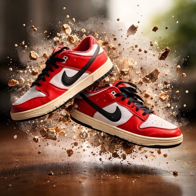 Size 10 Nike Dunk Low Retro PRM Split Chicago Red Black DZ2536-600 Leather