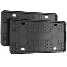 2pack Premium Matte Black Silicone License Plate Frames License Plate Holder