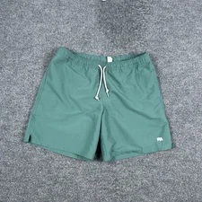 The Normal Brand Shorts Mens Large Green Swim Trunks Lined Quick Dry Polyester
