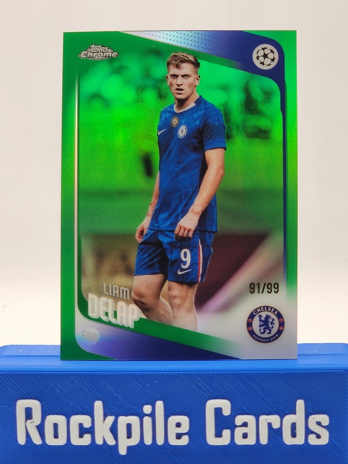 2025-26 Topps Chrome Uefa CC- Liam Delap #192 Green Refractor /99