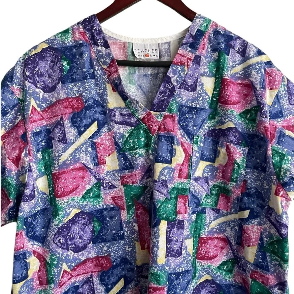 Uniforme Melocotones Mujer Top XL Uniforme Médico Enfermera Trabajo Dental Informal Foto 4 de 4