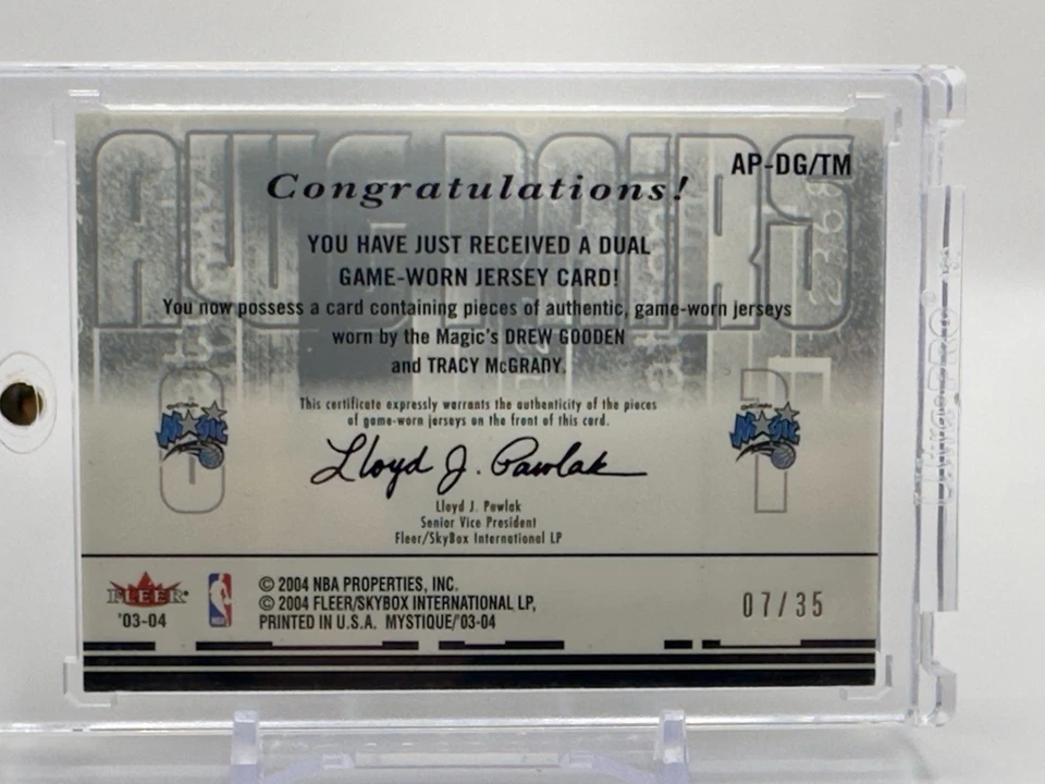 GOODEN/MCGRADY 2003-04 FLEER MYSTIQUE JERSEYS /35 4 Color + 2004 McGrady Jersey - Image 3 of 4