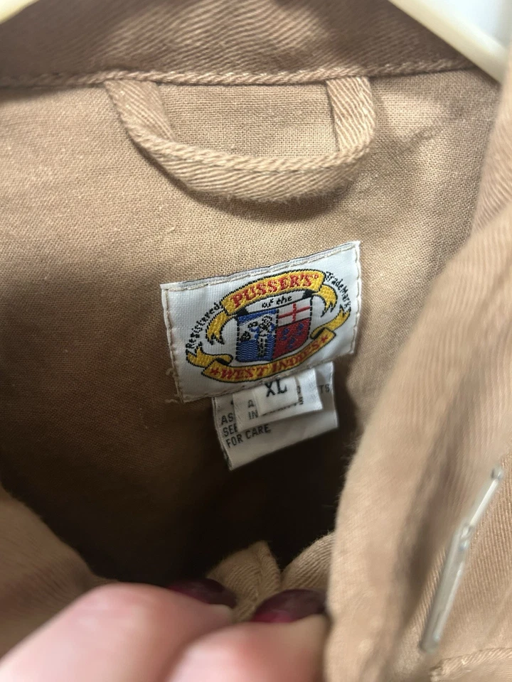Pussers Vintage Jacket XL Zip-On Light Brown Coat British West Indies Made In UK - Image 2 of 4