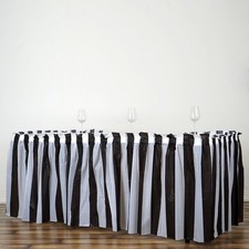 14 ft x 29" Plastic Stripe Disposable TABLE SKIRT Party Wedding Decorations SALE