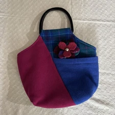 Unique Baabaazuzu Upcycled Reclaimed Wool Art To Wear Handbag USA Made