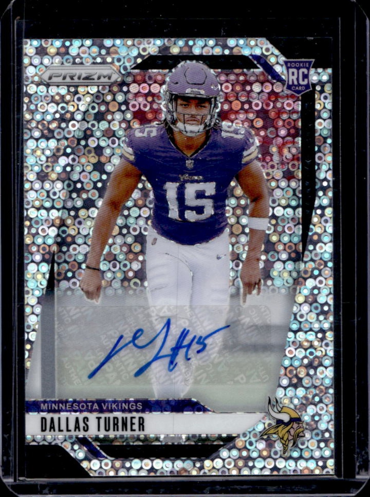 2024 Prizm Dallas Turner Auto RC No Huddle Rookie #324 Vikings